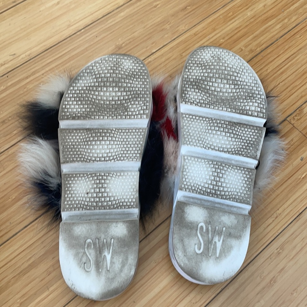 Stuart Weitzman Fox Fur Slides - image 3